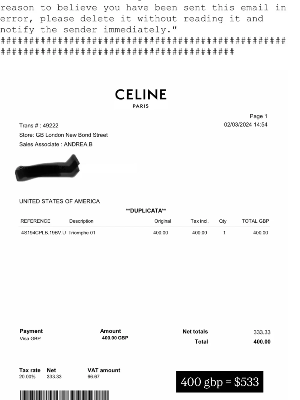 Celine Triomphe  01 SUNGLASSES IN ACETATE Oval Sunglasses with Gold Accent - Picture 9 of 10